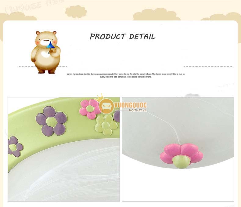 Đèn mâm ốp trần trẻ em dễ thương uhs114-12